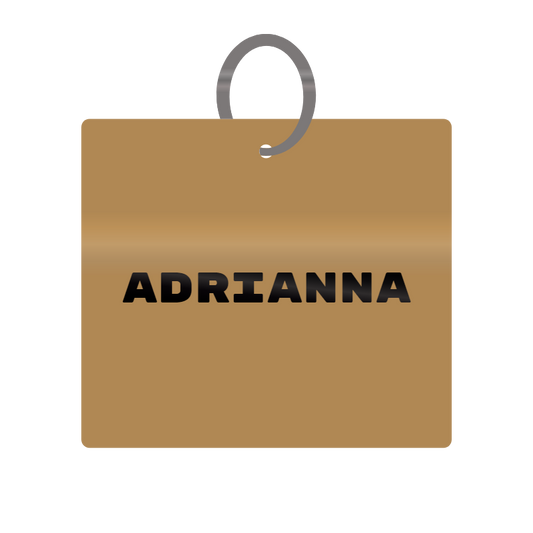 Adrianna Engraved on Keychain in MDF 4cm x 4cm x 3mm