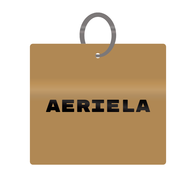 Aeriela Engraved on Keychain in MDF 4cm x 4cm x 3mm