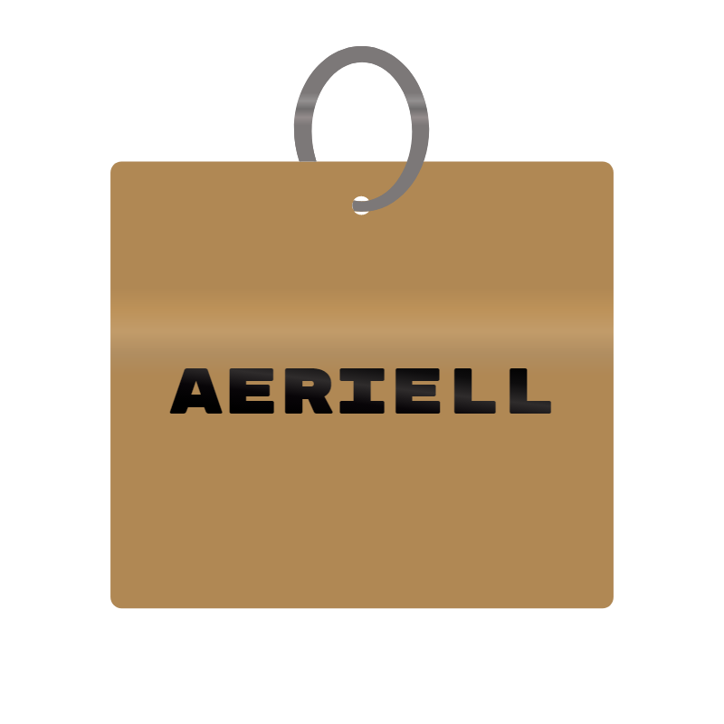 Aeriell Engraved on Keychain in MDF 4cm x 4cm x 3mm