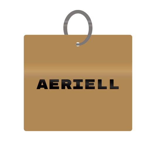 Aeriell Engraved on Keychain in MDF 4cm x 4cm x 3mm