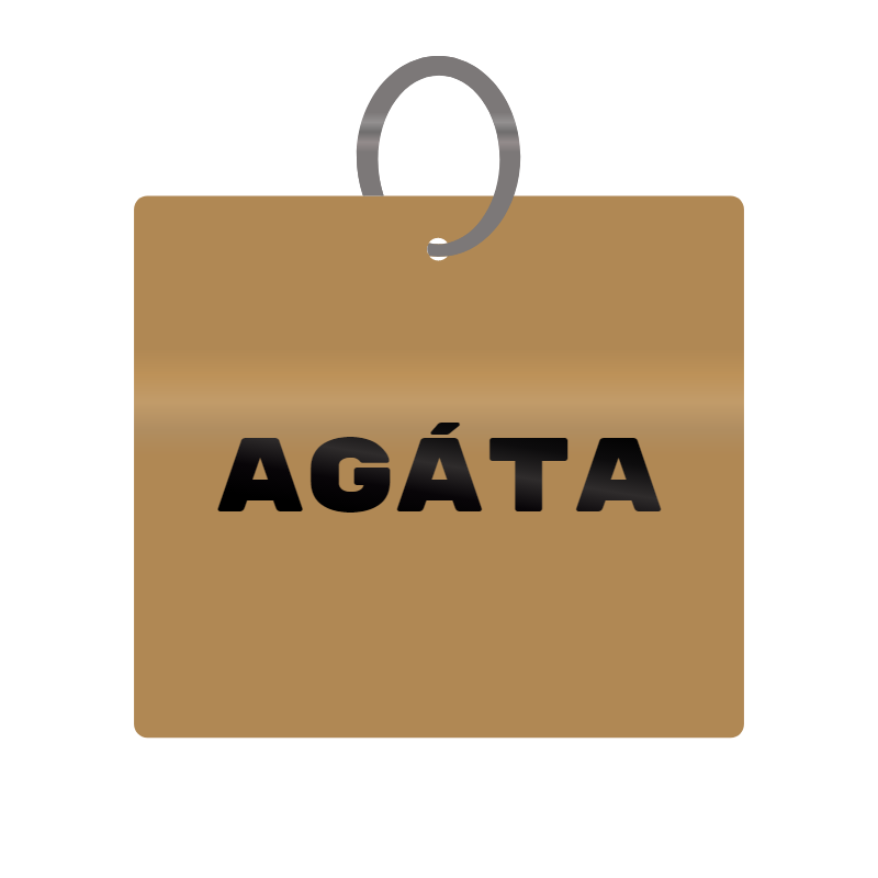 Agata Engraved on Keychain in MDF 4cm x 4cm x 3mm