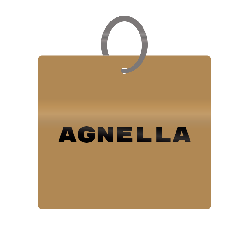 Agnella Engraved on Keychain in MDF 4cm x 4cm x 3mm