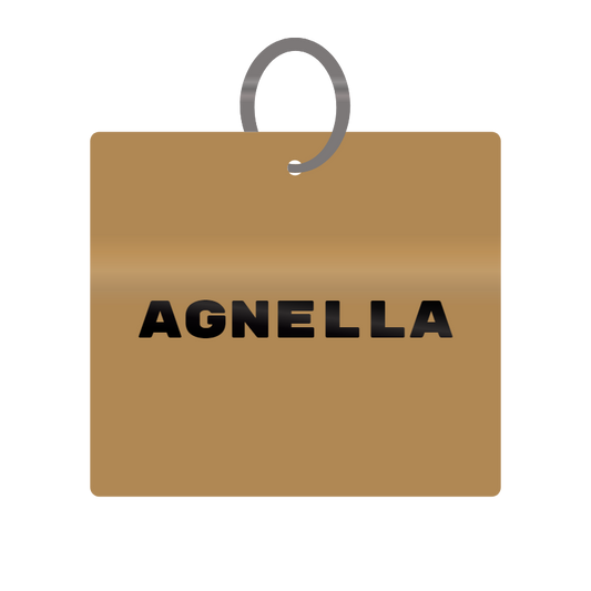 Agnella Engraved on Keychain in MDF 4cm x 4cm x 3mm