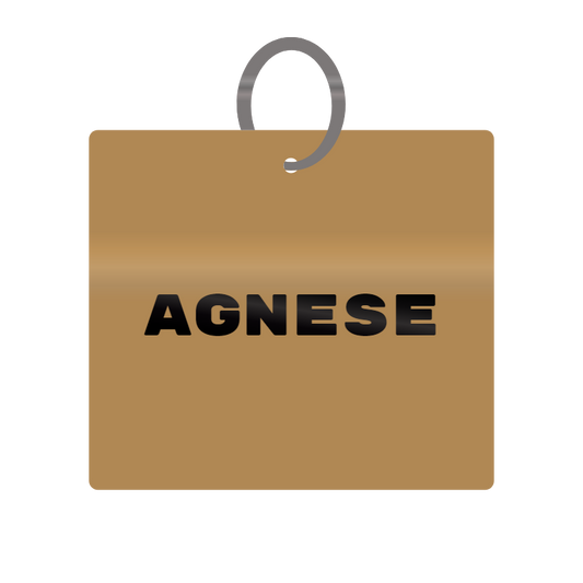 Agnese Engraved on Keychain in MDF 4cm x 4cm x 3mm