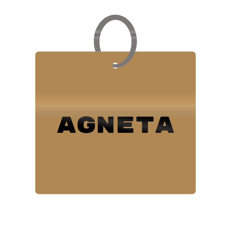 Agneta Engraved on Keychain in MDF 4cm x 4cm x 3mm