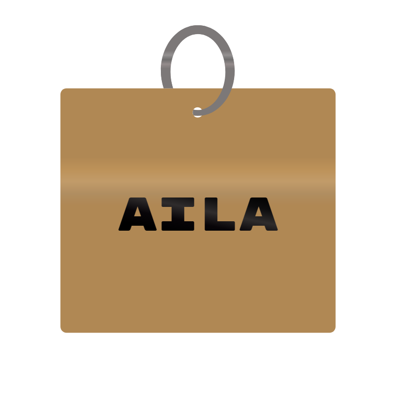 Aila Engraved on Keychain in MDF 4cm x 4cm x 3mm