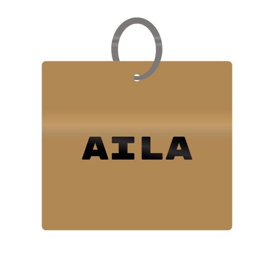 Aila Engraved on Keychain in MDF 4cm x 4cm x 3mm