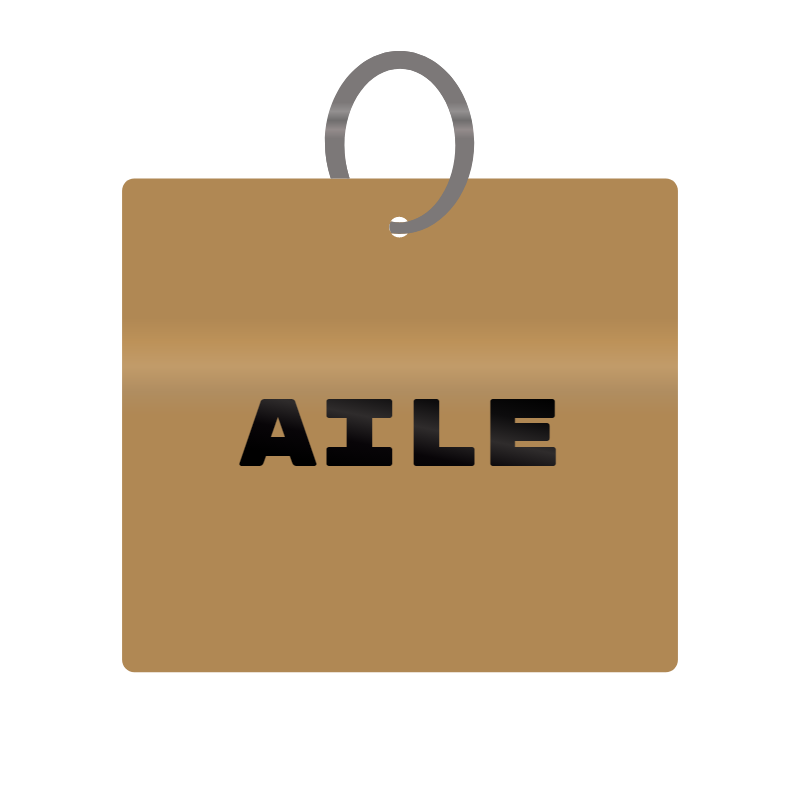 Aile Engraved on Keychain in MDF 4cm x 4cm x 3mm