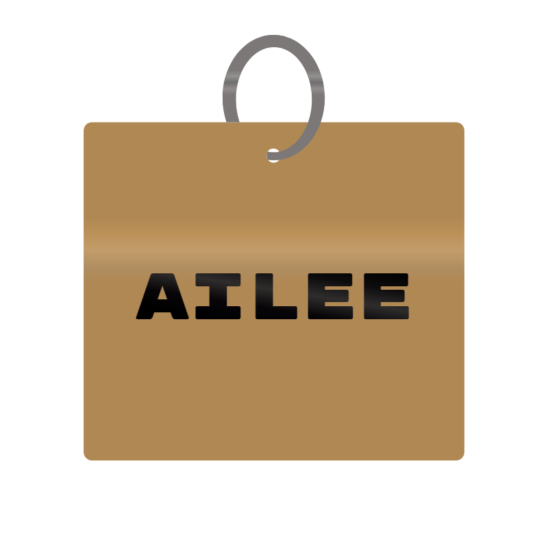 Ailee Engraved on Keychain in MDF 4cm x 4cm x 3mm