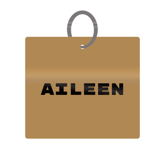 Aileen Engraved on Keychain in MDF 4cm x 4cm x 3mm