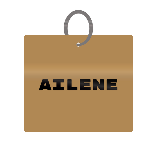 Ailene Engraved on Keychain in MDF 4cm x 4cm x 3mm