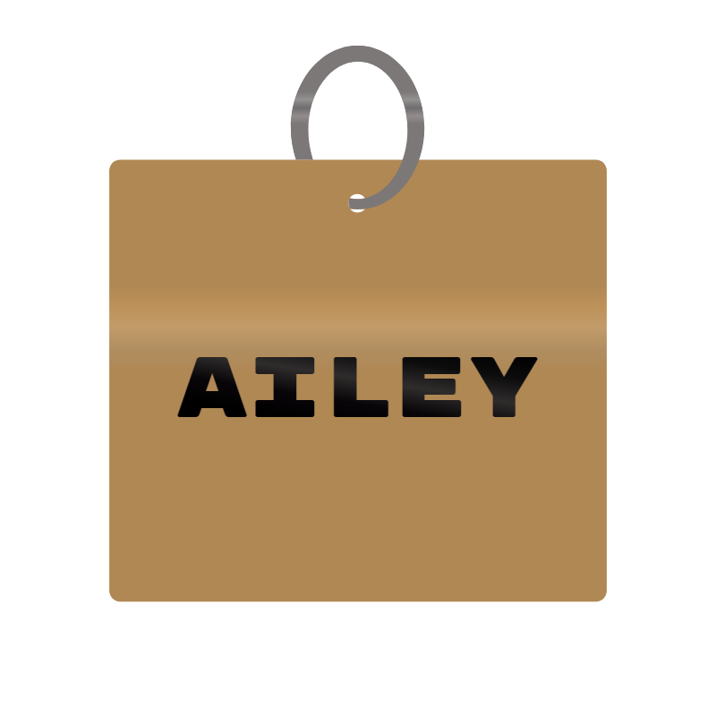 Ailey Engraved on Keychain in MDF 4cm x 4cm x 3mm