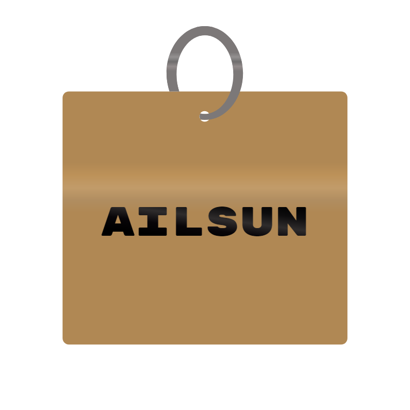 Ailsun Engraved on Keychain in MDF 4cm x 4cm x 3mm