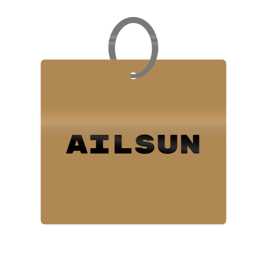 Ailsun Engraved on Keychain in MDF 4cm x 4cm x 3mm