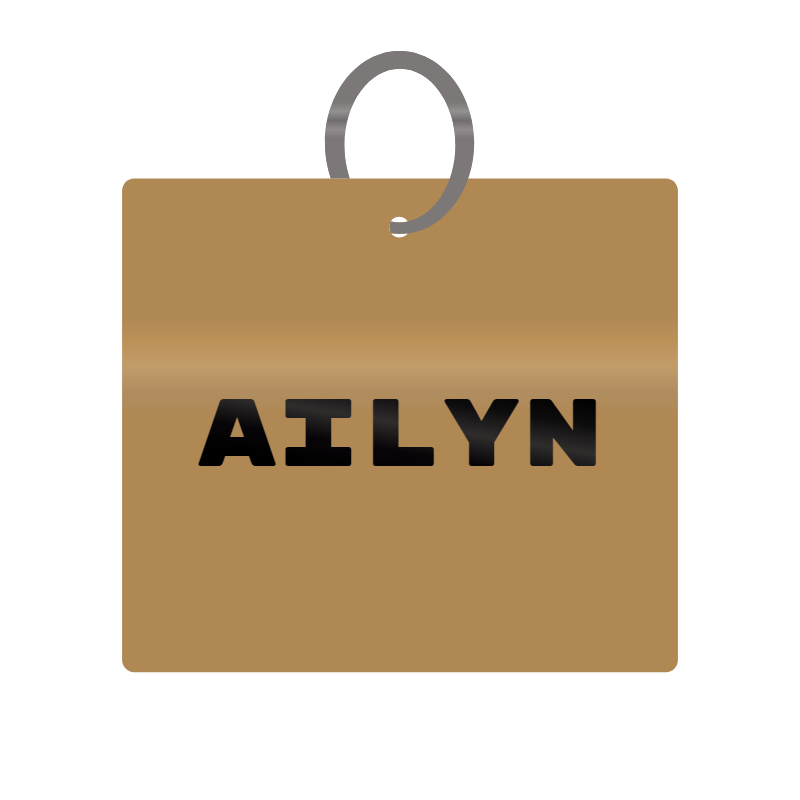 Ailyn Engraved on Keychain in MDF 4cm x 4cm x 3mm