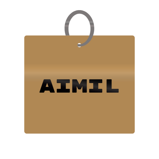 Aimil Engraved on Keychain in MDF 4cm x 4cm x 3mm