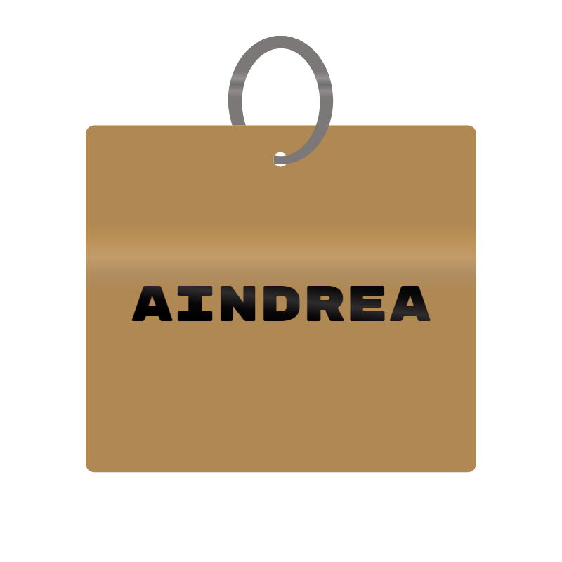 Aindrea Engraved on Keychain in MDF 4cm x 4cm x 3mm