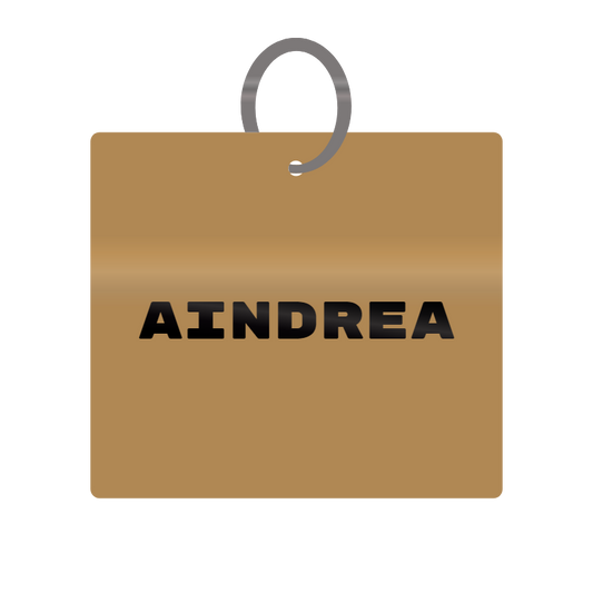 Aindrea Engraved on Keychain in MDF 4cm x 4cm x 3mm