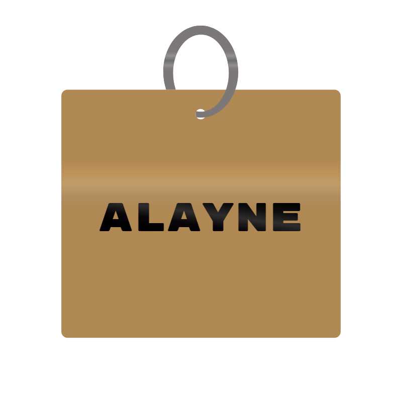 Alayne Engraved on Keychain in MDF 4cm x 4cm x 3mm