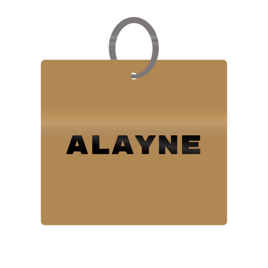 Alayne Engraved on Keychain in MDF 4cm x 4cm x 3mm