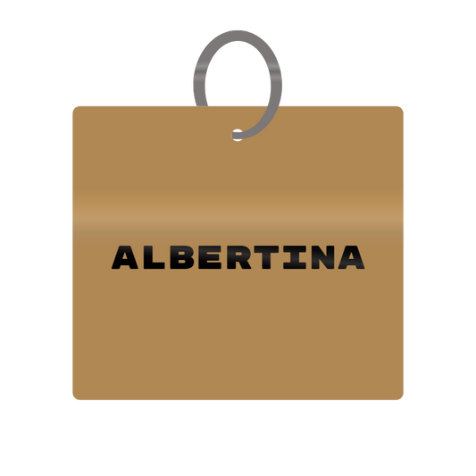 Albertina Engraved on Keychain in MDF 4cm x 4cm x 3mm