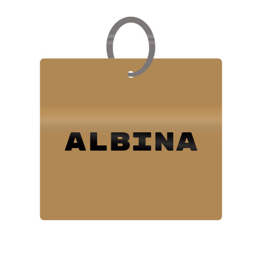 Albina Engraved on Keychain in MDF 4cm x 4cm x 3mm