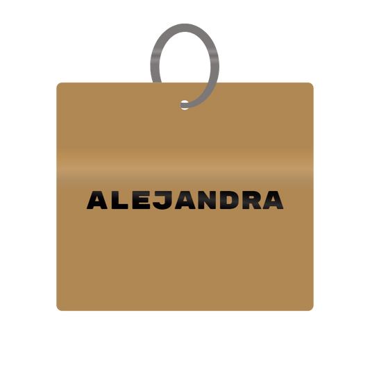 Alejandra Engraved on Keychain in MDF 4cm x 4cm x 3mm