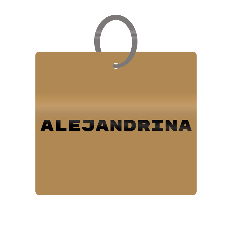 Alejandrina Engraved on Keychain in MDF 4cm x 4cm x 3mm