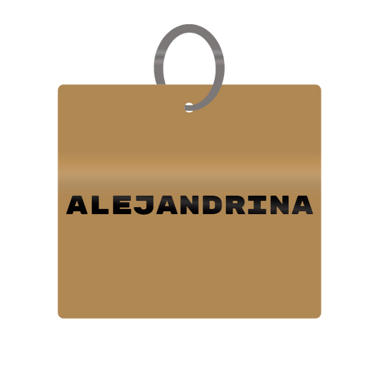 Alejandrina Engraved on Keychain in MDF 4cm x 4cm x 3mm