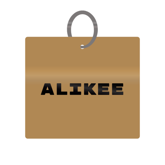 Alikee Engraved on Keychain in MDF 4cm x 4cm x 3mm