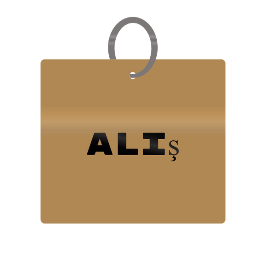 Alis Engraved on Keychain in MDF 4cm x 4cm x 3mm