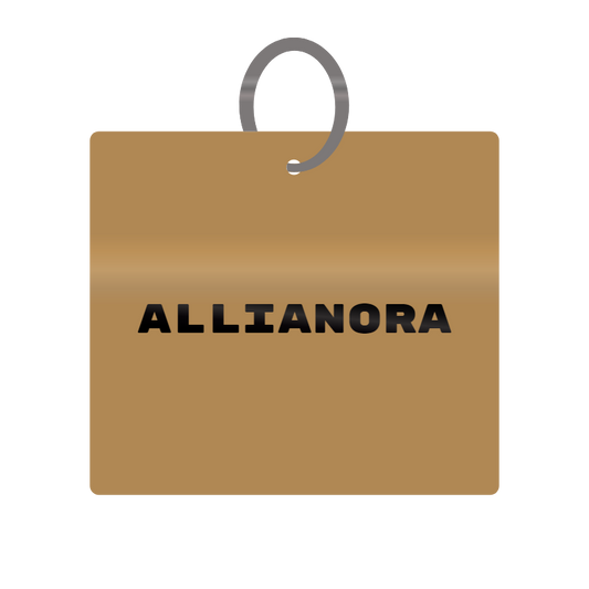 Allianora Engraved on Keychain in MDF 4cm x 4cm x 3mm