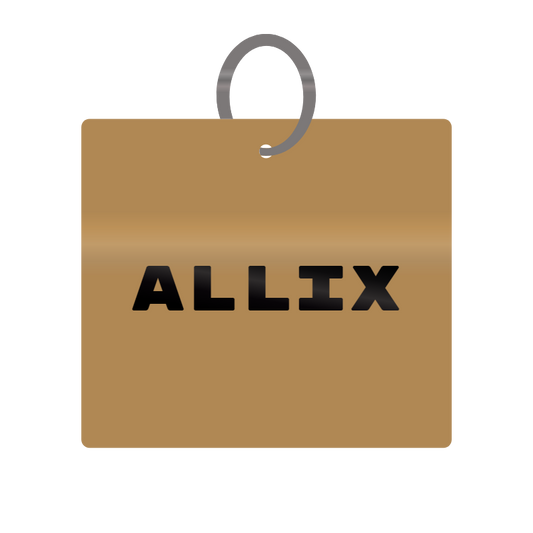 Allix Engraved on Keychain in MDF 4cm x 4cm x 3mm