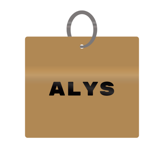 Alys Engraved on Keychain in MDF 4cm x 4cm x 3mm