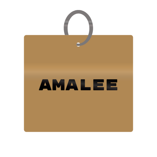 Amalee Engraved on Keychain in MDF 4cm x 4cm x 3mm