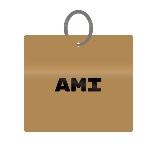 Ami Engraved on Keychain in MDF 4cm x 4cm x 3mm