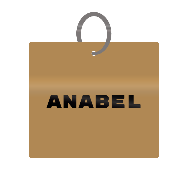 Anabel Engraved on Keychain in MDF 4cm x 4cm x 3mm