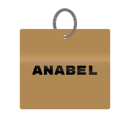 Anabel Engraved on Keychain in MDF 4cm x 4cm x 3mm