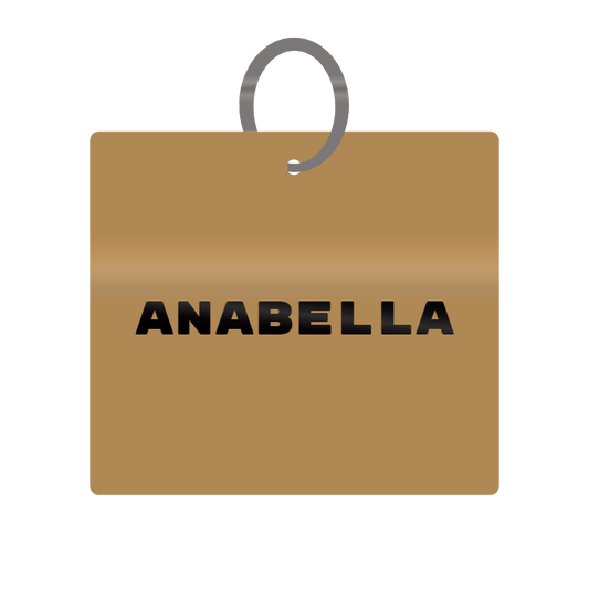 Anabella Engraved on Keychain in MDF 4cm x 4cm x 3mm