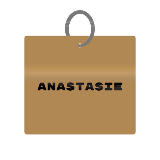 Anastasie Engraved on Keychain in MDF 4cm x 4cm x 3mm