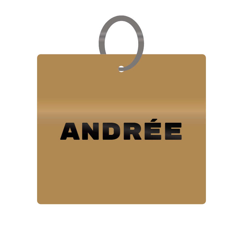 Andree Engraved on Keychain in MDF 4cm x 4cm x 3mm