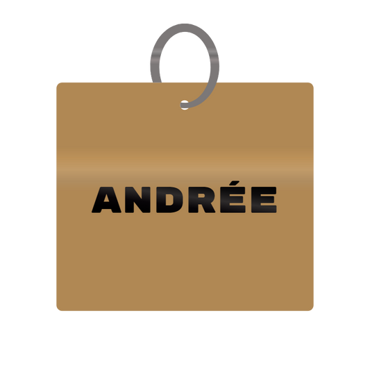 Andree Engraved on Keychain in MDF 4cm x 4cm x 3mm