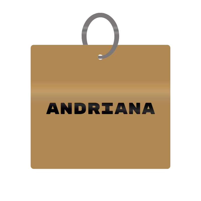 Andriana Engraved on Keychain in MDF 4cm x 4cm x 3mm