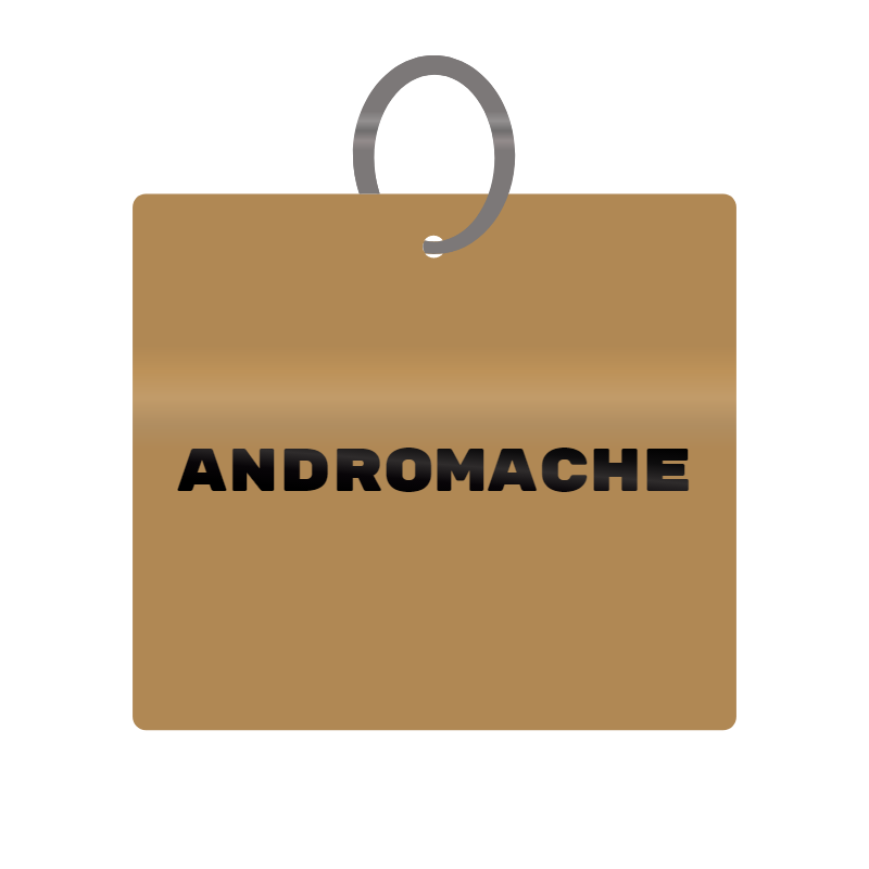 Andromache Engraved on Keychain in MDF 4cm x 4cm x 3mm