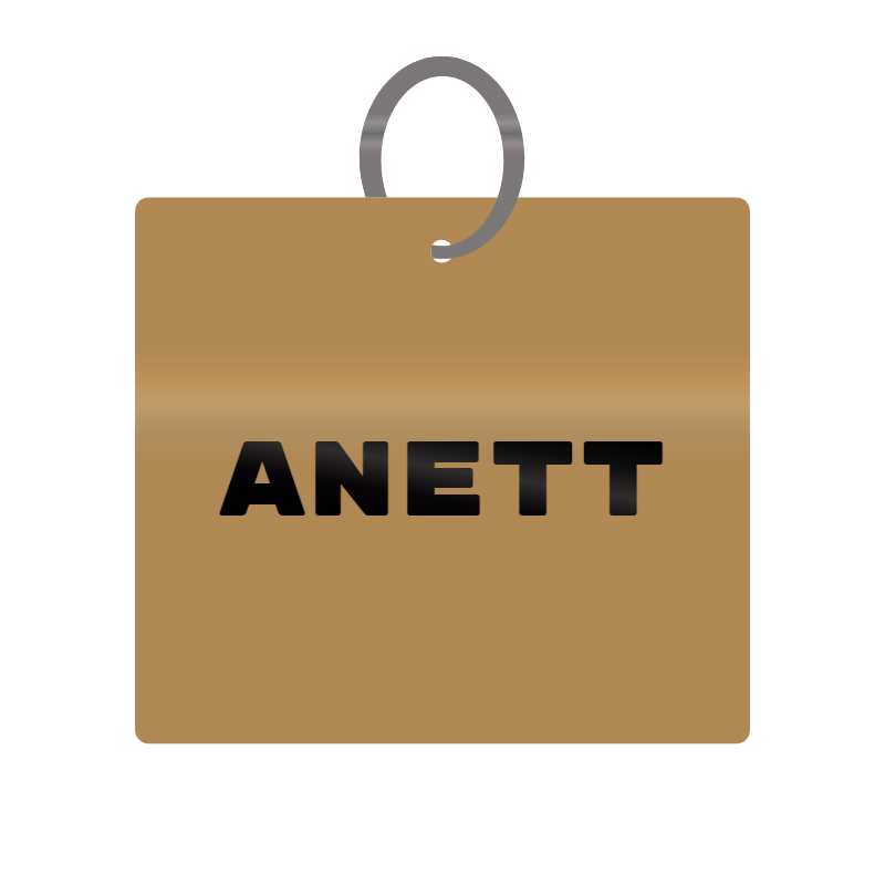 Anett Engraved on Keychain in MDF 4cm x 4cm x 3mm