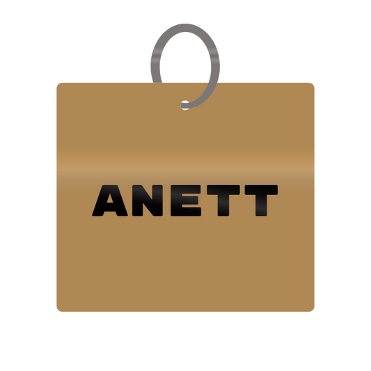 Anett Engraved on Keychain in MDF 4cm x 4cm x 3mm