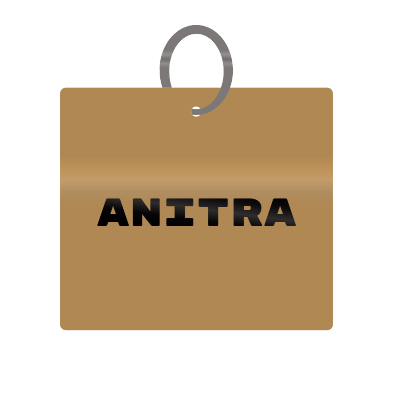 Anitra Engraved on Keychain in MDF 4cm x 4cm x 3mm