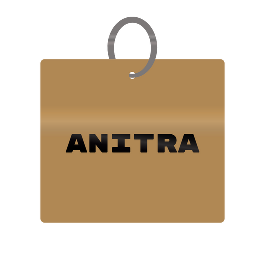 Anitra Engraved on Keychain in MDF 4cm x 4cm x 3mm