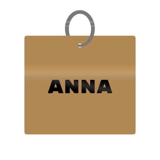 Anna Engraved on Keychain in MDF 4cm x 4cm x 3mm