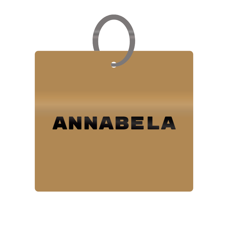 Annabela Engraved on Keychain in MDF 4cm x 4cm x 3mm